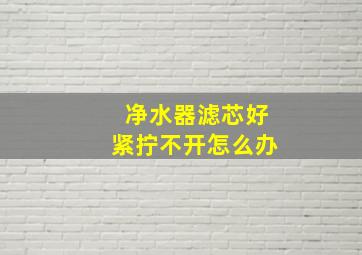 净水器滤芯好紧拧不开怎么办