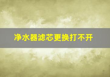 净水器滤芯更换打不开