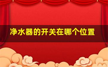 净水器的开关在哪个位置