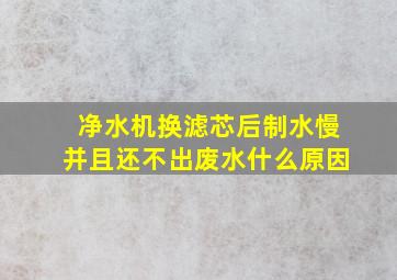 净水机换滤芯后制水慢并且还不出废水什么原因