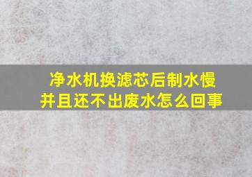 净水机换滤芯后制水慢并且还不出废水怎么回事