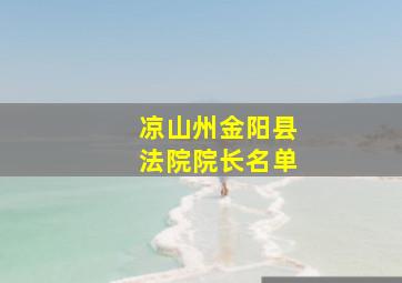 凉山州金阳县法院院长名单