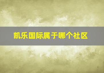 凯乐国际属于哪个社区