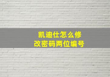 凯迪仕怎么修改密码两位编号