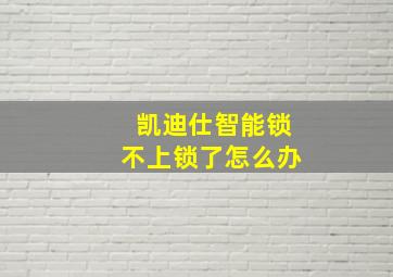 凯迪仕智能锁不上锁了怎么办