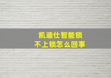 凯迪仕智能锁不上锁怎么回事