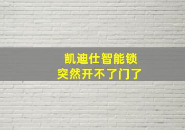 凯迪仕智能锁突然开不了门了