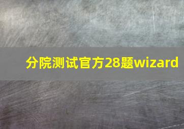 分院测试官方28题wizard