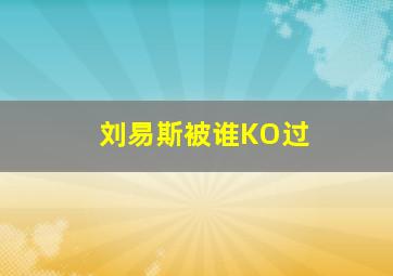 刘易斯被谁KO过