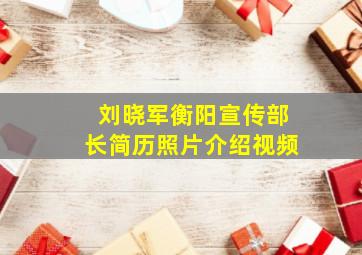 刘晓军衡阳宣传部长简历照片介绍视频