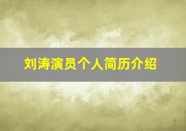 刘涛演员个人简历介绍