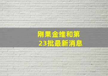 刚果金维和第23批最新消息