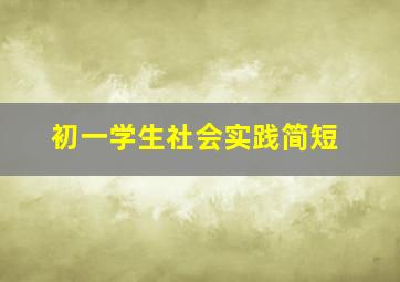 初一学生社会实践简短