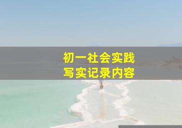 初一社会实践写实记录内容