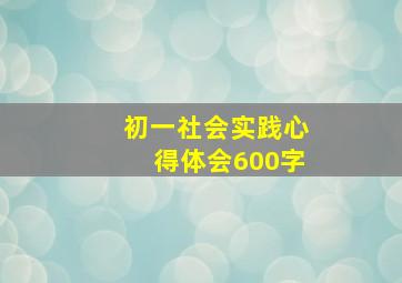 初一社会实践心得体会600字