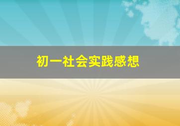 初一社会实践感想