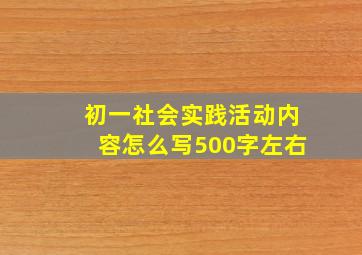 初一社会实践活动内容怎么写500字左右