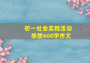 初一社会实践活动感想600字作文