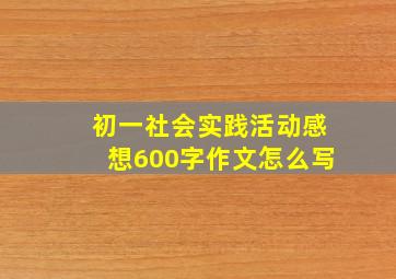 初一社会实践活动感想600字作文怎么写