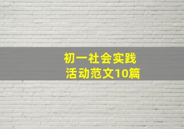 初一社会实践活动范文10篇