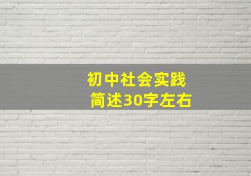 初中社会实践简述30字左右