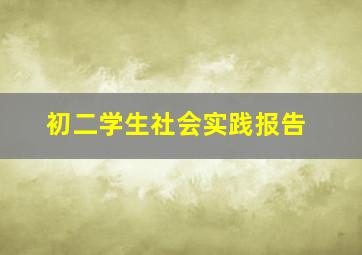 初二学生社会实践报告