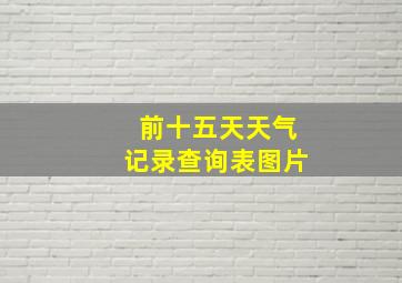 前十五天天气记录查询表图片