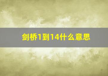 剑桥1到14什么意思