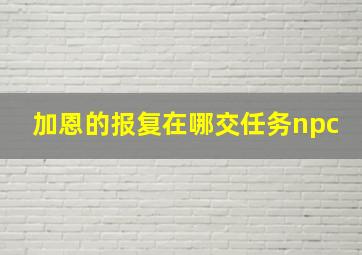 加恩的报复在哪交任务npc