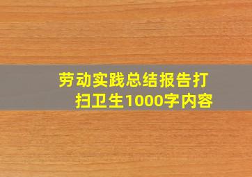 劳动实践总结报告打扫卫生1000字内容