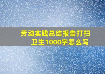 劳动实践总结报告打扫卫生1000字怎么写