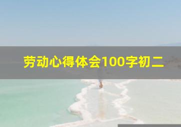 劳动心得体会100字初二