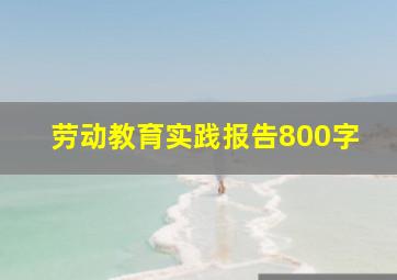 劳动教育实践报告800字