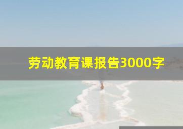 劳动教育课报告3000字