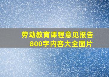 劳动教育课程意见报告800字内容大全图片