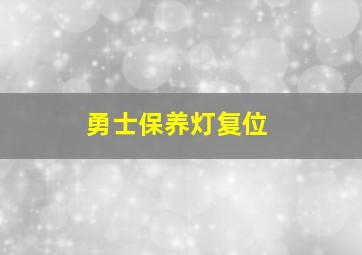 勇士保养灯复位