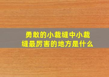 勇敢的小裁缝中小裁缝最厉害的地方是什么