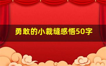 勇敢的小裁缝感悟50字