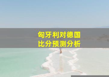 匈牙利对德国比分预测分析