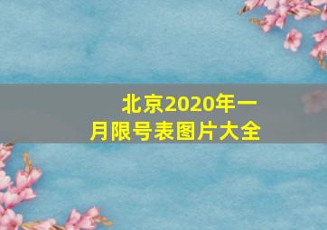 北京2020年一月限号表图片大全