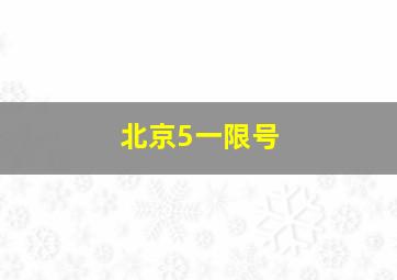 北京5一限号