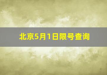 北京5月1日限号查询