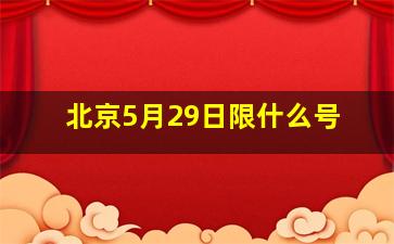 北京5月29日限什么号