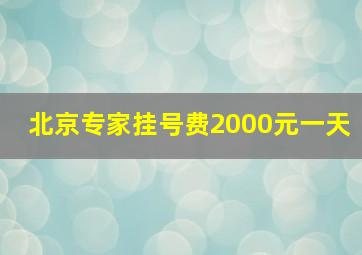 北京专家挂号费2000元一天