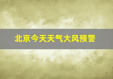 北京今天天气大风预警