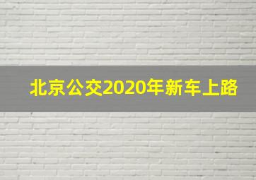 北京公交2020年新车上路