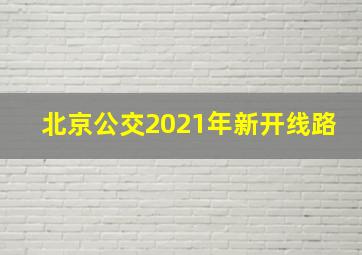 北京公交2021年新开线路