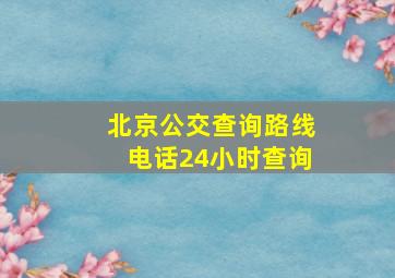 北京公交查询路线电话24小时查询