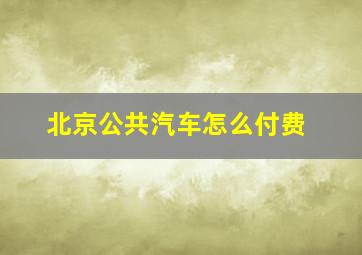 北京公共汽车怎么付费