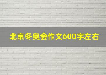 北京冬奥会作文600字左右